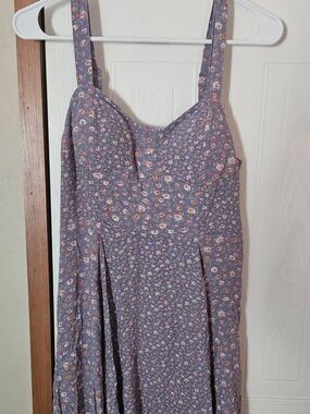 American Eagle Floral Sundress Small Y2K Cottagecore Smocked Mini Dress
